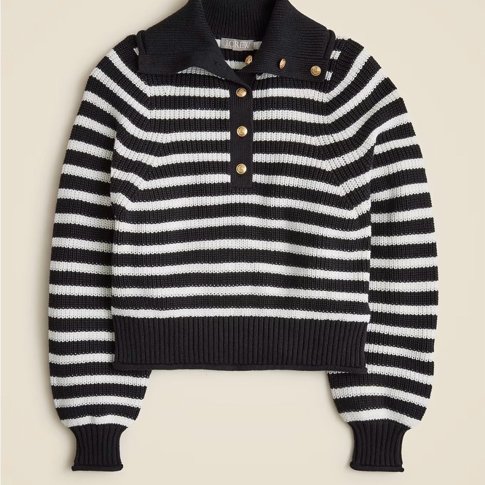 New J.Crew Cotton Ribbed Stripped Sweater size Medium